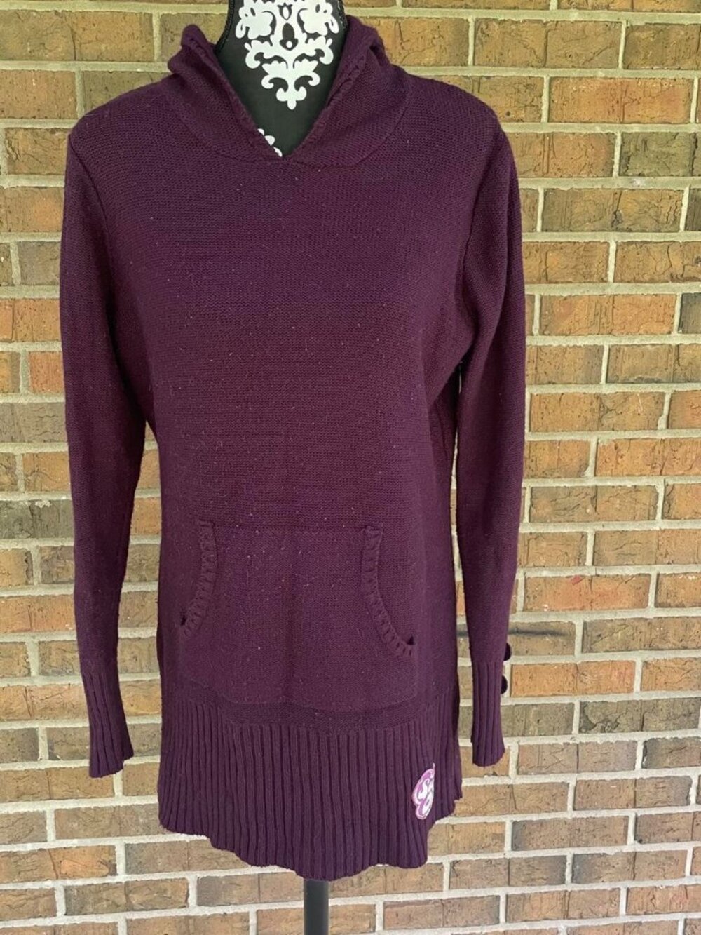 VTG OP Y2K 2000's Surf OP Purple Hooded Sweater Dress Beach Coconut Girl Jun XL